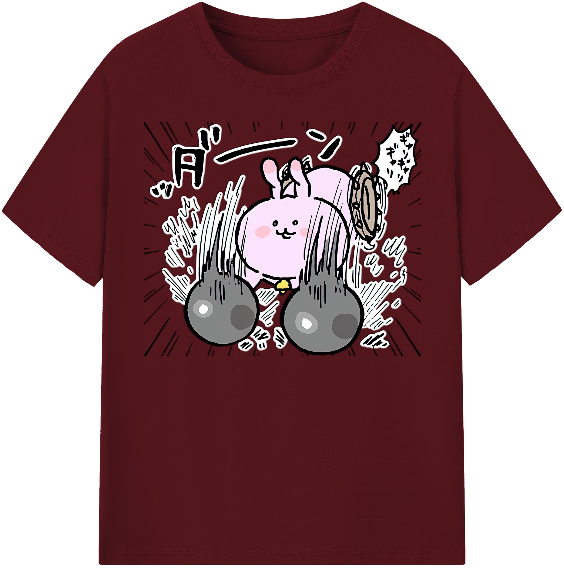 （画像用） ちいかわ うさぎ Chii-kawa usagi 綿100％半袖Tシャツ（フロントプリント）